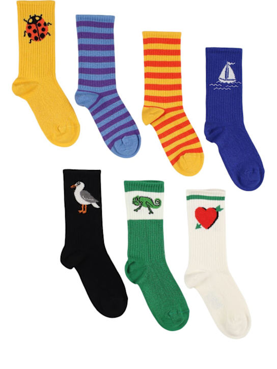 Mini Rodini: コットンブレンド ジャカードソックス 7足セット - kids-boys_0 | Luisa Via Roma