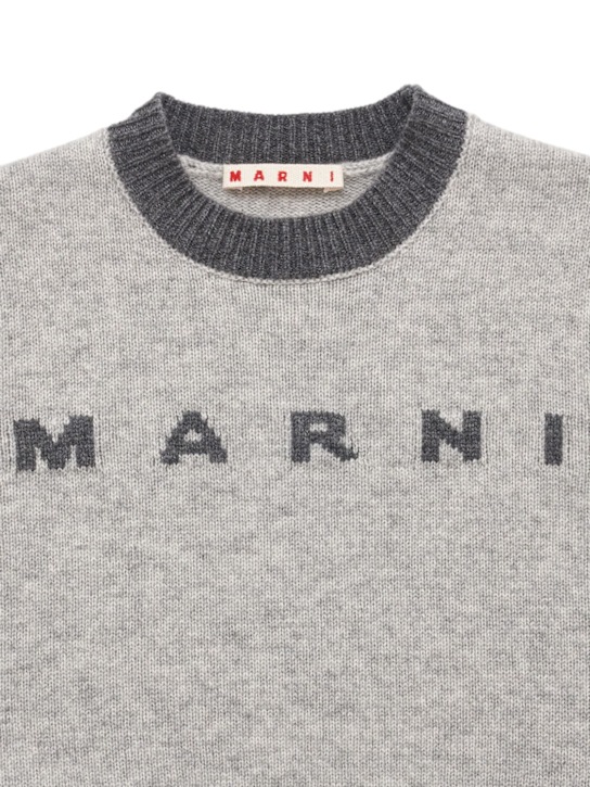 Marni Junior: Strickpullover aus Wolle und Kaschmir - Grau/Schwarz - kids-girls_1 | Luisa Via Roma
