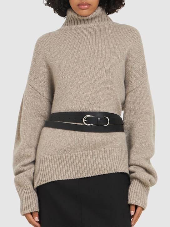 Déhanche: Despina triple-wrap leather belt - Black/Silver - women_1 | Luisa Via Roma