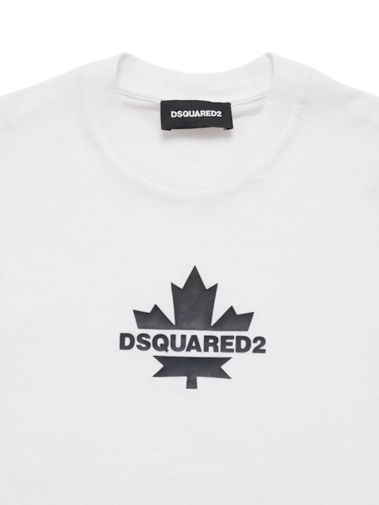 Dsquared2: Printed cotton jersey t-shirt - White - kids-boys_1 | Luisa Via Roma