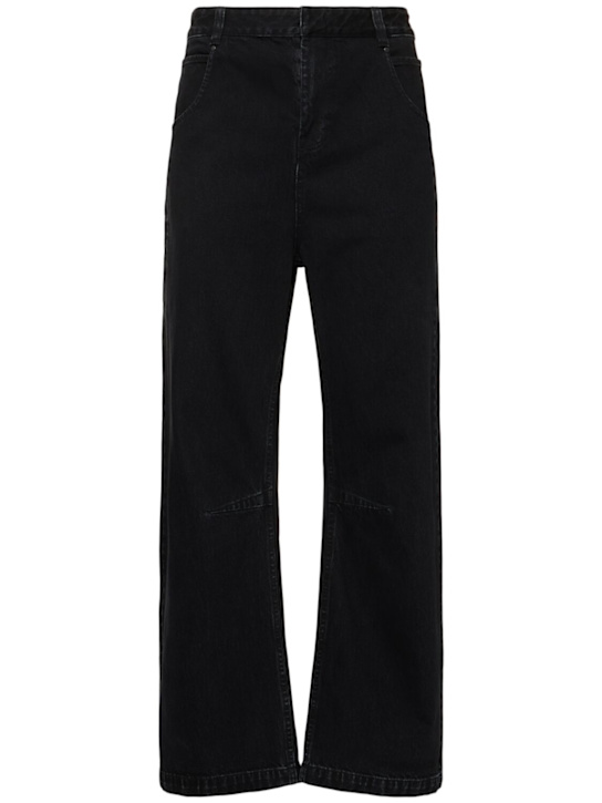 Entire Studios: Gem wide straight leg jeans - Black - men_0 | Luisa Via Roma