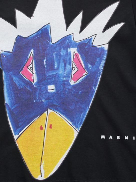 Marni Junior: Printed cotton jersey t-shirt - Black - kids-boys_1 | Luisa Via Roma