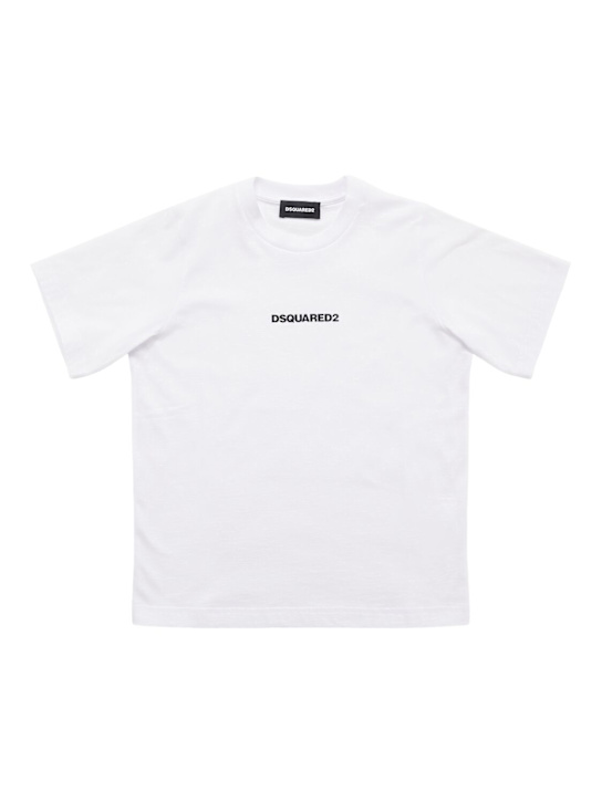 Dsquared2: Printed cotton jersey t-shirt - White - kids-boys_0 | Luisa Via Roma