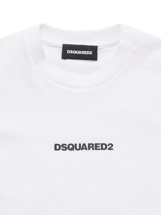 Dsquared2: Printed cotton jersey t-shirt - White - kids-boys_1 | Luisa Via Roma