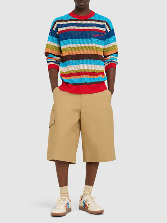 Dsquared2: Striped knit sweater - Multicolor Stri - men_1 | Luisa Via Roma