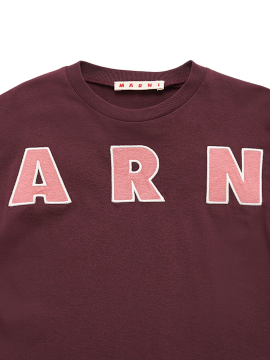 Marni Junior: Bedrucktes T-Shirt aus Baumwolljersey - Bordeaux - kids-girls_1 | Luisa Via Roma