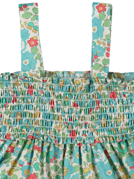 Mc2 Saint Barth: Vestido de algodón jersey con estampado - Verde/Azul - kids-girls_1 | Luisa Via Roma