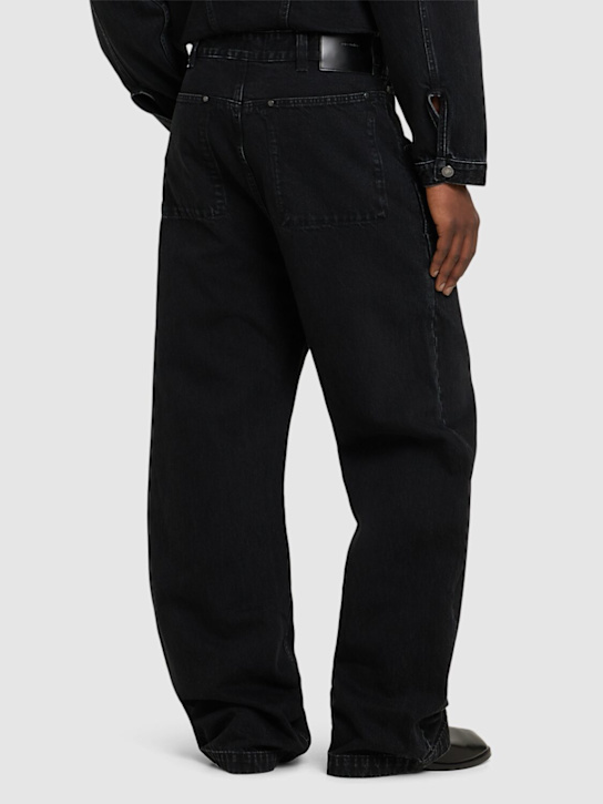 Entire Studios: Gem wide straight leg jeans - Black - men_2 | Luisa Via Roma