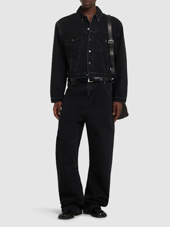 Entire Studios: Shrunken denim jacket - men_1 | Luisa Via Roma