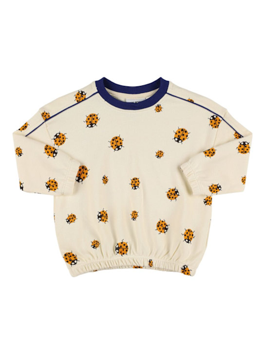 Mini Rodini: Printed cotton sweatshirt - Off White - kids-boys_0 | Luisa Via Roma