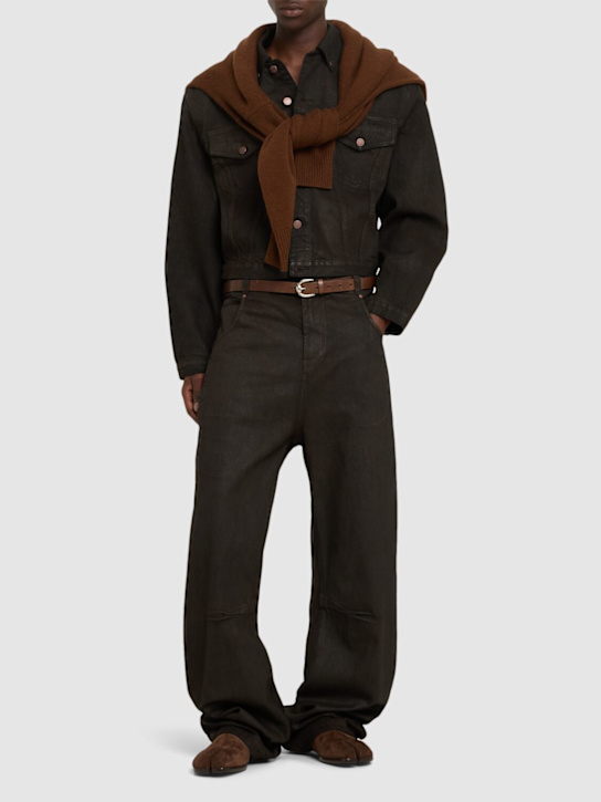 Entire Studios: Gem Mud wide straight leg jeans - men_1 | Luisa Via Roma