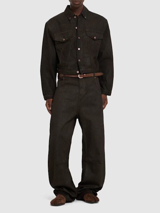 Entire Studios: Shrunken denim jacket - men_1 | Luisa Via Roma