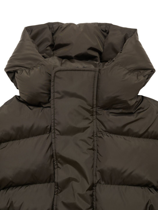 Dsquared2: Piumino in nylon con cappuccio - Marrone - kids-girls_1 | Luisa Via Roma