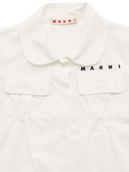 Marni Junior: Cotton poplin shirt - ホワイト - kids-girls_1 | Luisa Via Roma
