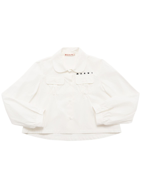 Marni Junior: Cotton poplin shirt - ホワイト - kids-girls_0 | Luisa Via Roma