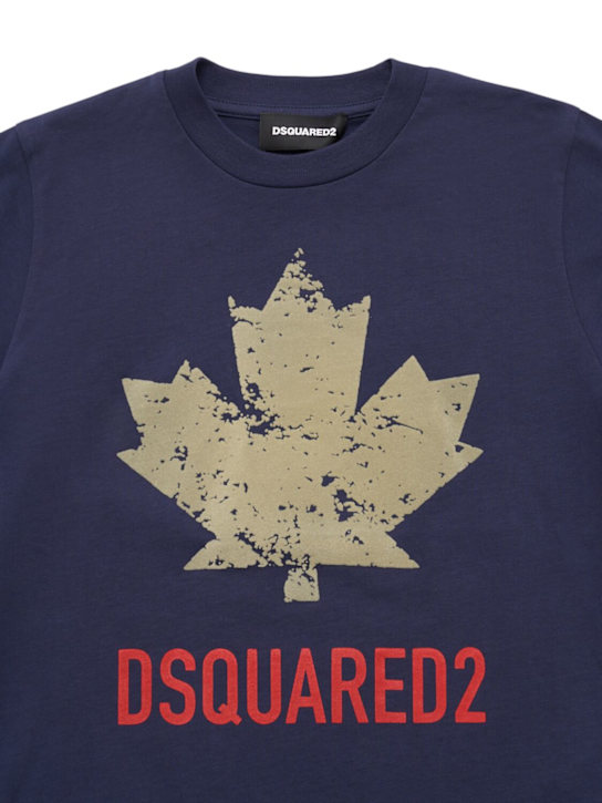 Dsquared2: Printed cotton jersey t-shirt - Blue - kids-boys_1 | Luisa Via Roma