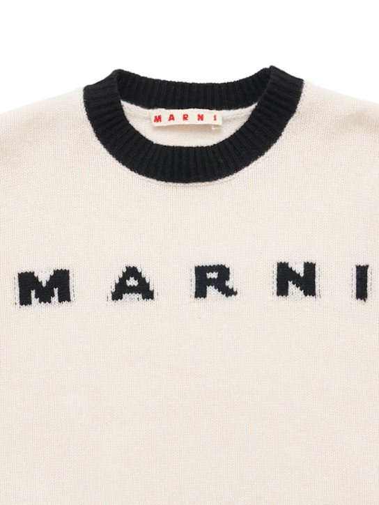 Marni Junior: Maglia in lana e cashmere - Bianco/Nero - kids-girls_1 | Luisa Via Roma
