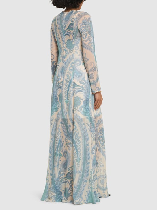 Zimmermann: Illuminate printed viscose sheath dress - Blue/Multi - women_2 | Luisa Via Roma
