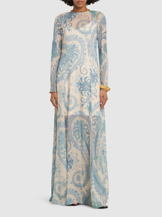 Zimmermann: Illuminate printed viscose sheath dress - Blue/Multi - women_1 | Luisa Via Roma