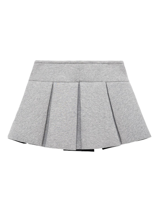 Marni Junior: Gonna in misto cotone scuba a pieghe - Grigio - kids-girls_0 | Luisa Via Roma