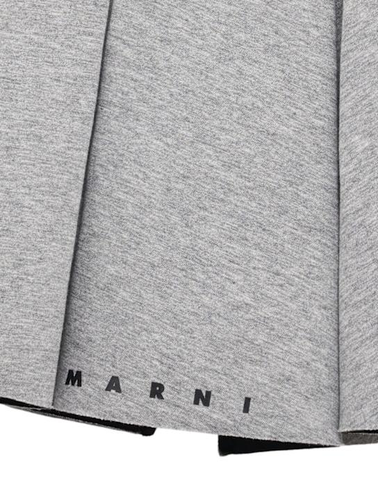 Marni Junior: Gonna in misto cotone scuba a pieghe - Grigio - kids-girls_1 | Luisa Via Roma