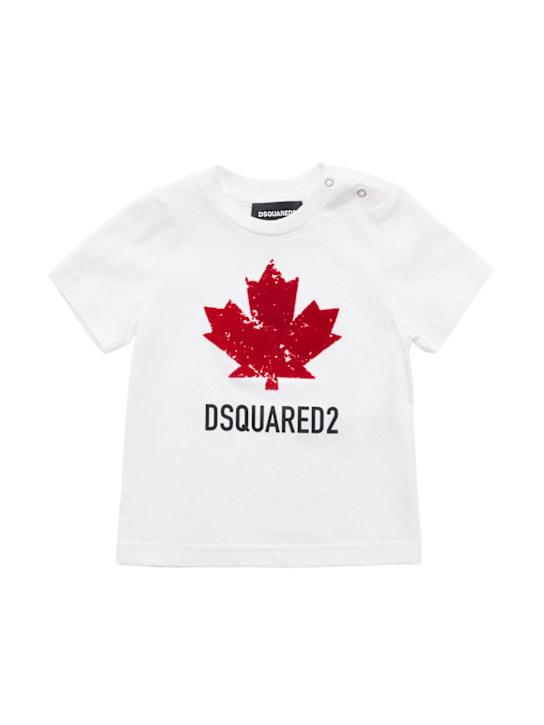 Dsquared2: Cotton crewneck sweatshirt - White - kids-boys_0 | Luisa Via Roma