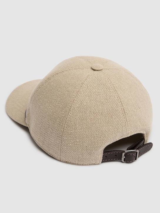 Brunello Cucinelli: Embellished gabardine baseball cap - Beige - women_3 | Luisa Via Roma