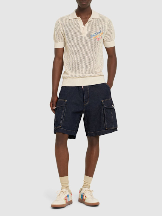 Dsquared2: Gestricktes Poloshirt mit Logo - men_1 | Luisa Via Roma