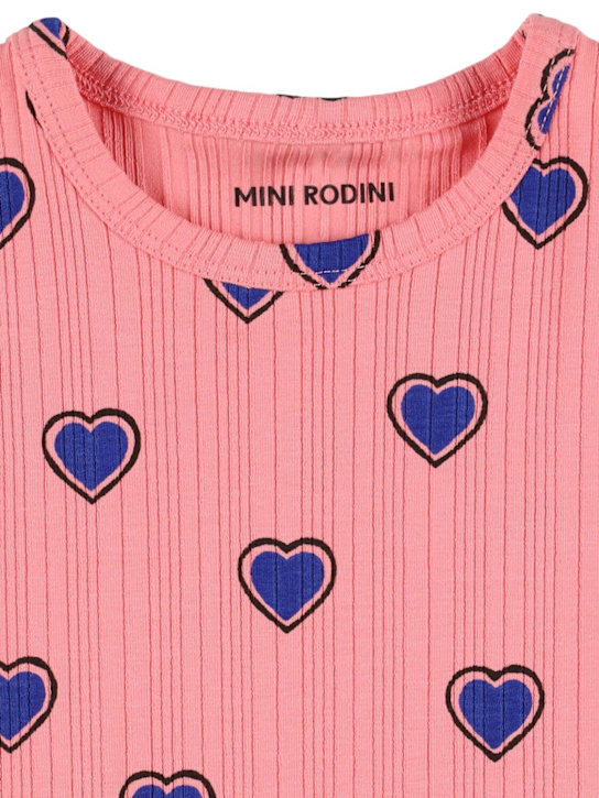 Mini Rodini: コットンブレンドジャージーTシャツ - ピンク - kids-girls_1 | Luisa Via Roma