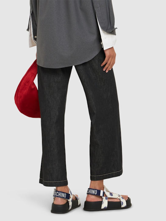 Moschino: 40mm Sporty canvas sandals - women_1 | Luisa Via Roma