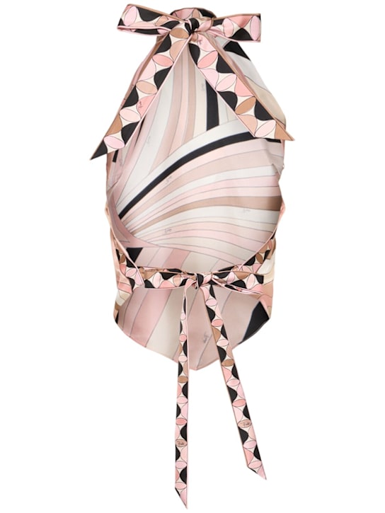 Pucci: 印花真丝斜纹绕颈上衣 - women_3 | Luisa Via Roma