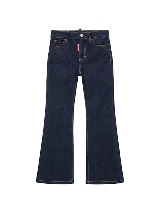Dsquared2: Jeans in denim di cotone stretch - Blu - kids-girls_0 | Luisa Via Roma