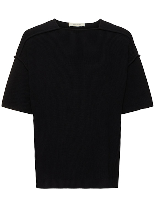 Entire Studios: Knit block t-shirt - Black - men_0 | Luisa Via Roma