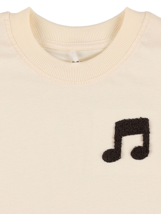 Mini Rodini: Embroidered cotton jersey t-shirt - Off White - kids-boys_1 | Luisa Via Roma
