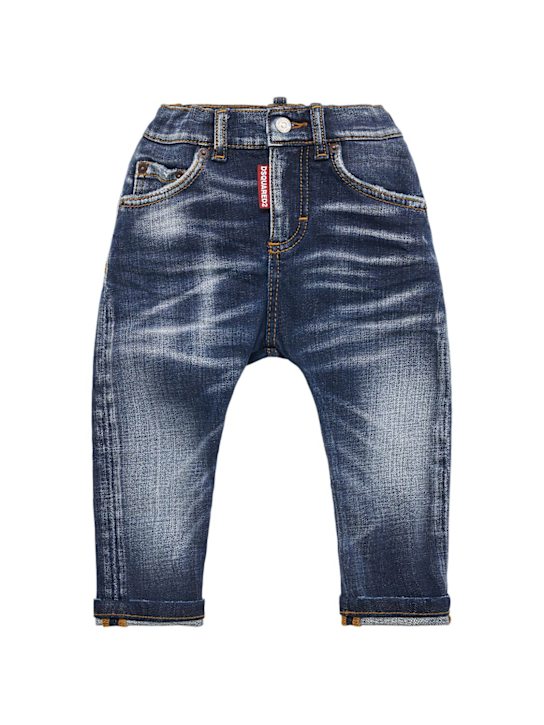 Dsquared2: Stretch cotton denim jeans - Blue - kids-boys_0 | Luisa Via Roma