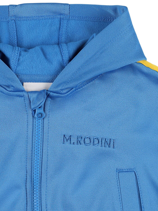 Mini Rodini: Zipped sweatshirt hoodie - Light Blue - kids-boys_1 | Luisa Via Roma