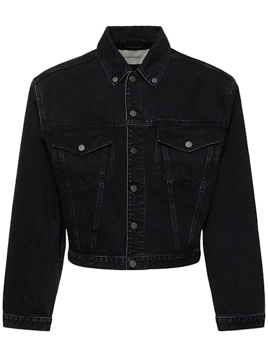 Entire Studios: Shrunken denim jacket - men_0 | Luisa Via Roma