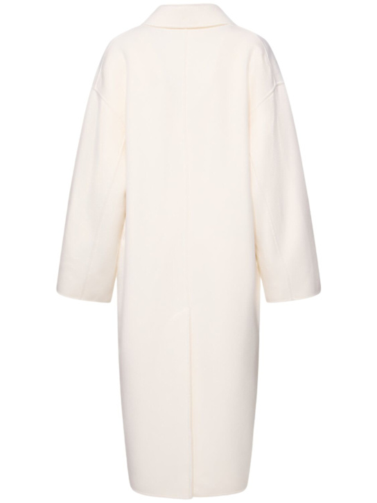Loulou Studio: Borneo double breast wool long coat - Ivory - women_3 | Luisa Via Roma
