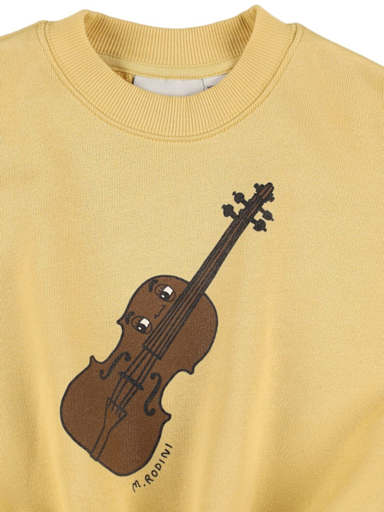 Mini Rodini: Printed cotton sweatshirt - Light Yellow - kids-boys_1 | Luisa Via Roma