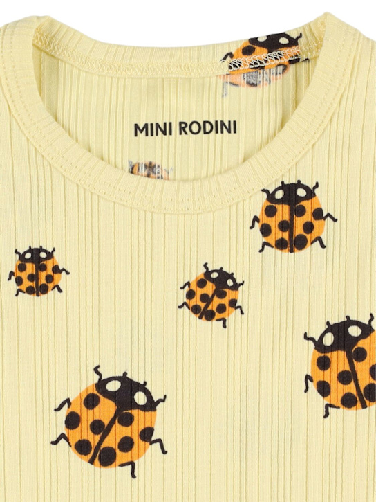 Mini Rodini: T-shirt in jersey di misto cotone con stampa - Giallo Chiaro - kids-girls_1 | Luisa Via Roma