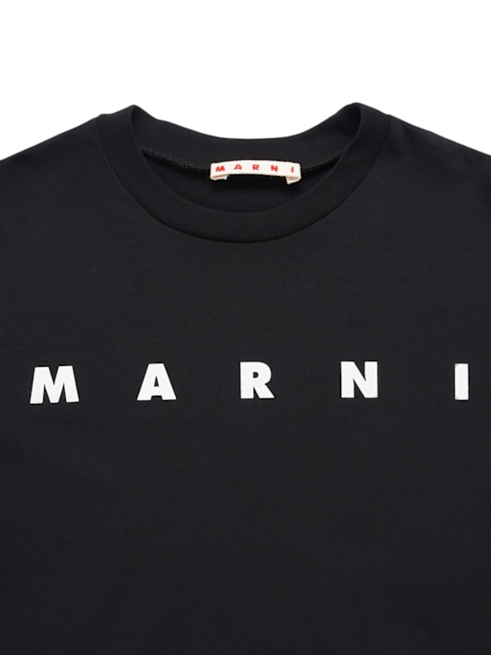 Marni Junior: Printed cotton jersey t-shirt - Black - kids-boys_1 | Luisa Via Roma