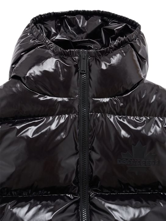 Dsquared2: 후드 나일론 푸퍼 베스트 - 블랙 - kids-girls_1 | Luisa Via Roma