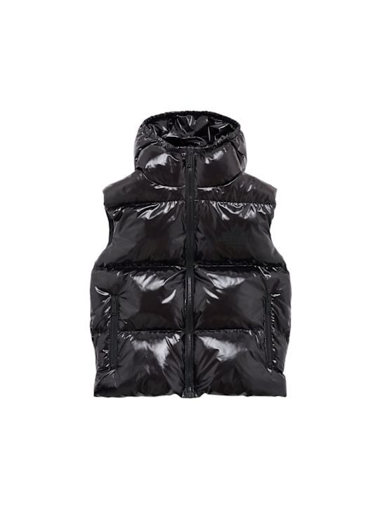 Dsquared2: 후드 나일론 푸퍼 베스트 - 블랙 - kids-girls_0 | Luisa Via Roma