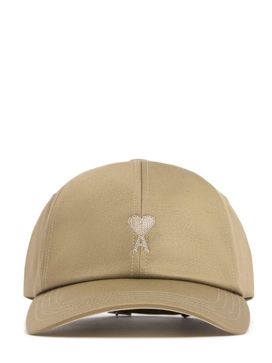 AMI Paris: ADC cotton hat - Beige/Blue - men_0 | Luisa Via Roma