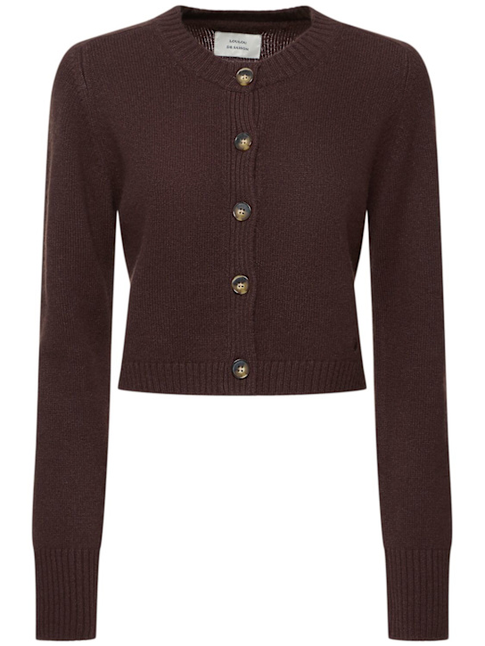 Loulou De Saison: Zephir LDS cropped cardigan - Brown - women_0 | Luisa Via Roma