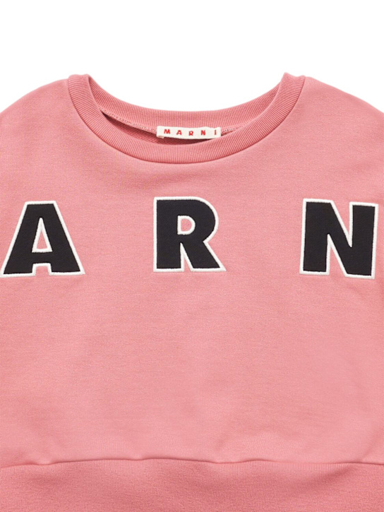 Marni Junior: Cotton sweatshirt w/ logo - ピンク - kids-girls_1 | Luisa Via Roma