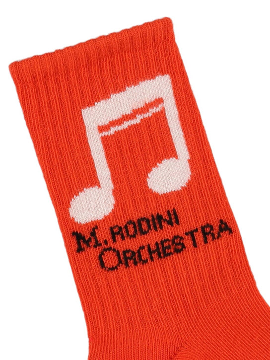 Mini Rodini: Set of 3 cotton blend jacquard socks - Multicolor - kids-boys_1 | Luisa Via Roma