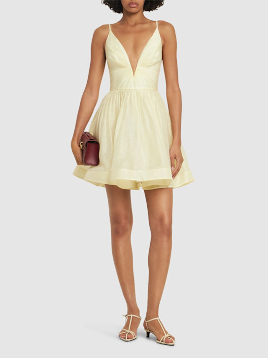 Zimmermann: Illuminate linen & silk mini dress - women_1 | Luisa Via Roma