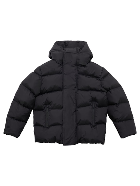 Dsquared2: Hooded nylon puffer jacket - Black - kids-girls_0 | Luisa Via Roma