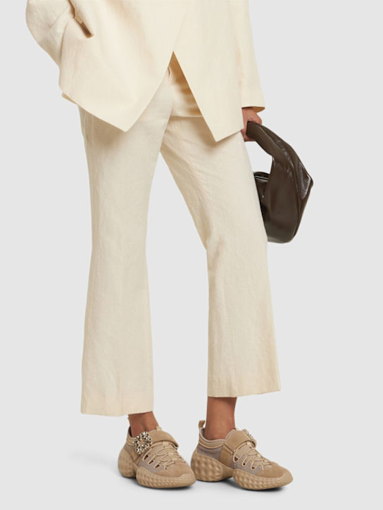 Roger Vivier: Viv Run cotton & mesh sneakers - Beige/Natural - women_1 | Luisa Via Roma